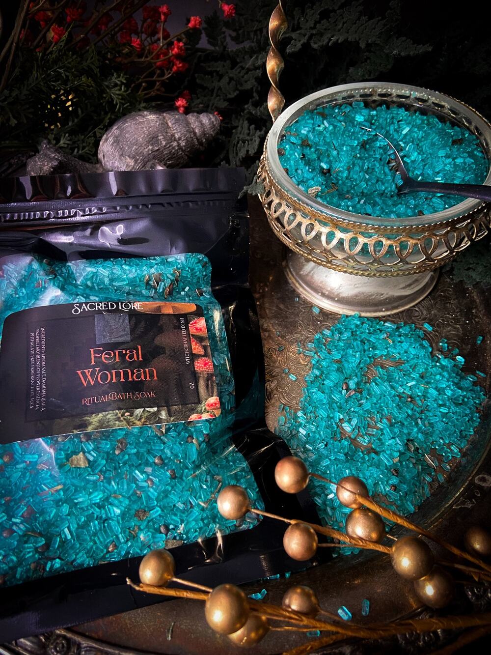 Feral Herbal Bath Salt, Gifts for Her, Witchy Gifts, Herbal Bath Salt